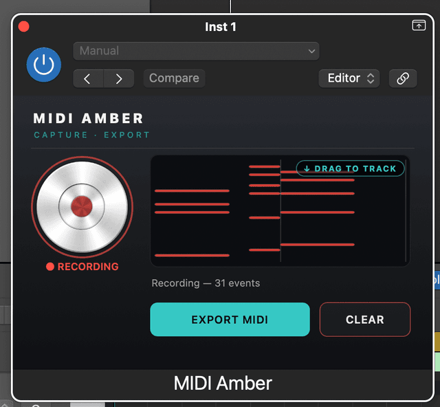 MIDI Amber — Recording