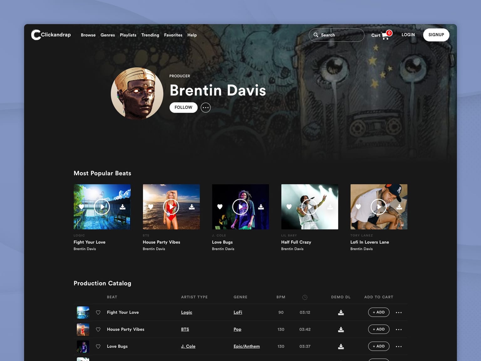 Producer page