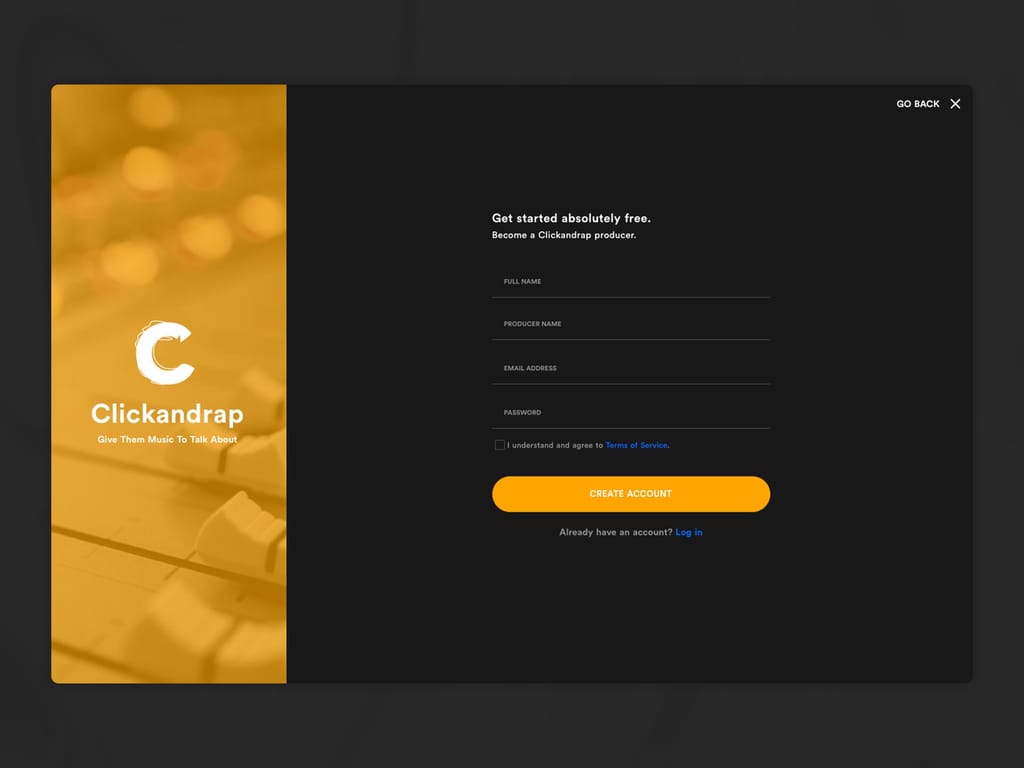 Producer sign-up